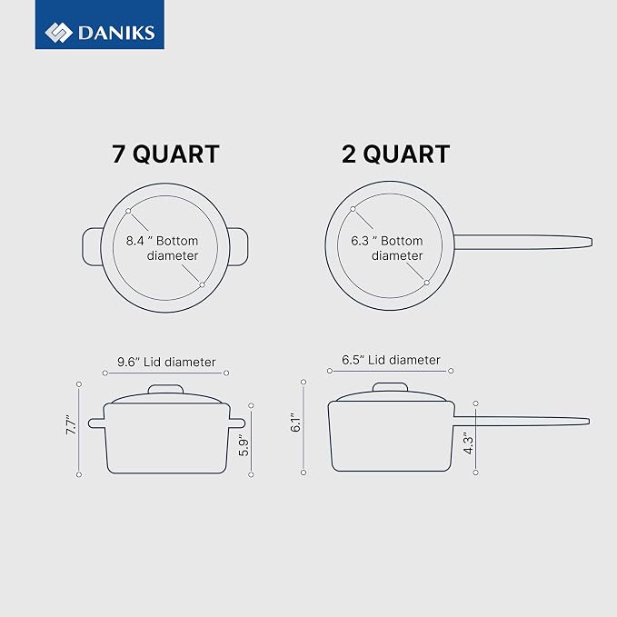 Daniks Standard 9-Piece Stainless Steel Cookware Set - Image 5