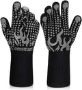 Comsmart BBQ Gloves, 1472F Heat Resistant Silicone Non-Slip Oven Mitts by Comsmart