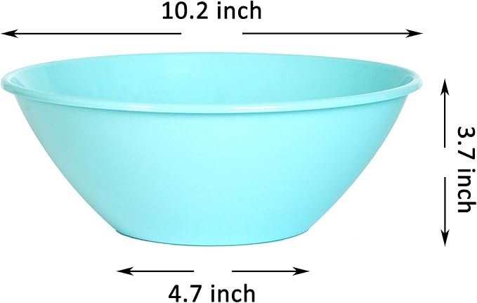 Youngever 10 inch 100 Ounce Plastic Mixing and Serving Bowls, Popcorn Bowls - Image 3