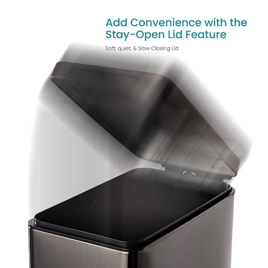 Home Zone Living 12 Gallon Slim Kitchen Trash Can - Image 3