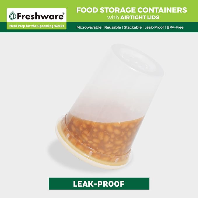 Freshware 48 Pack of 16 and 32 oz, 24 sets each size Food Storage Containers - Image 4