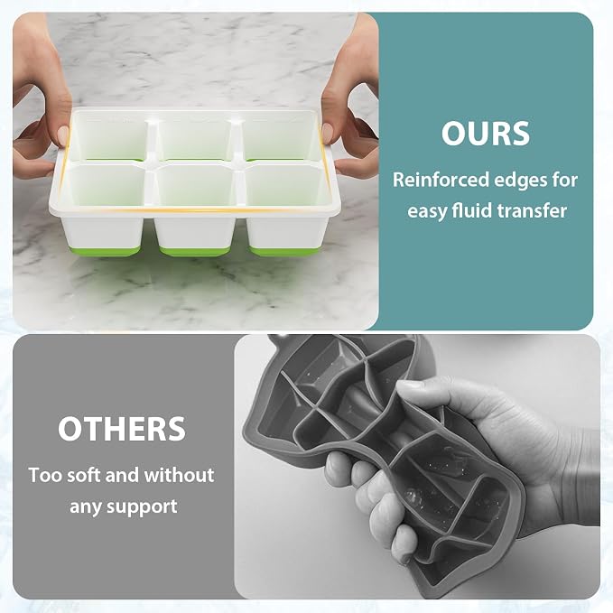 Optish Large Ice Cube Molds, 2 Pack Whiskey Square Ice Molds, 1.8 Inch Big Ice - Image 3