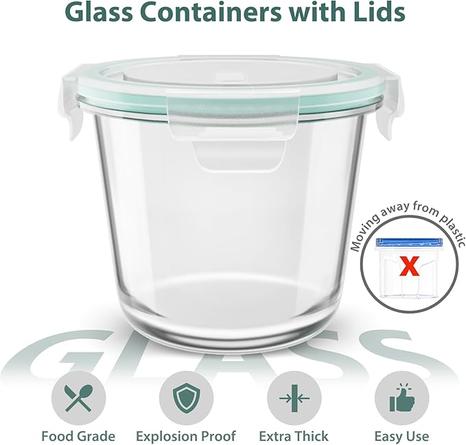 3 Cup Glass Meal Prep Containers - Image 2