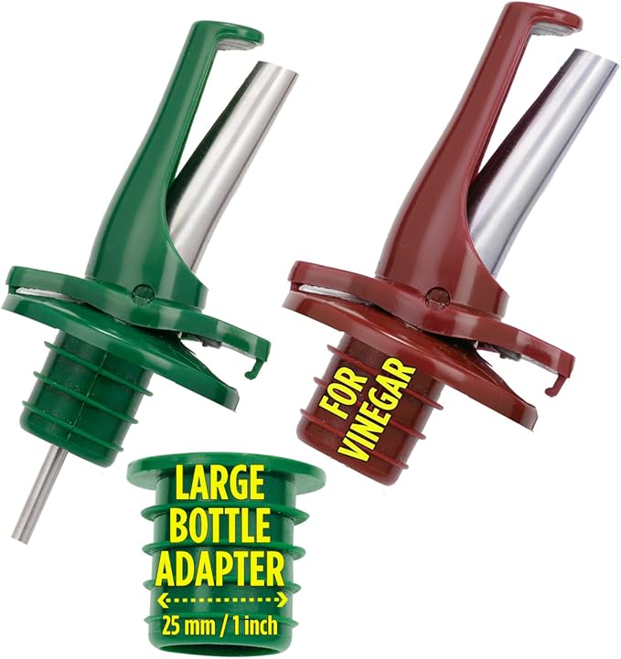 Poura Oil and Vinegar Dispenser Spouts | Airtight ClickSeal BPA Free Bottle by Poura-ThePerfectServe