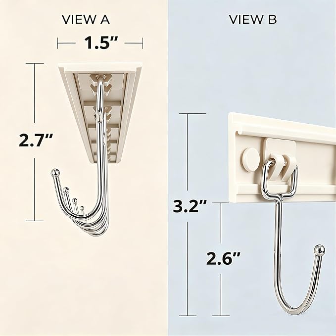 Cociat 2PCS Utensil Racks with 8 Hooks 17 Inch White Kitchen Utensil Holders - Image 7
