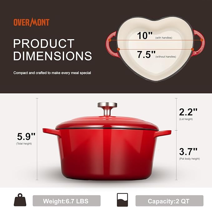 Overmont Enameled Cast Iron Dutch Oven - Image 5