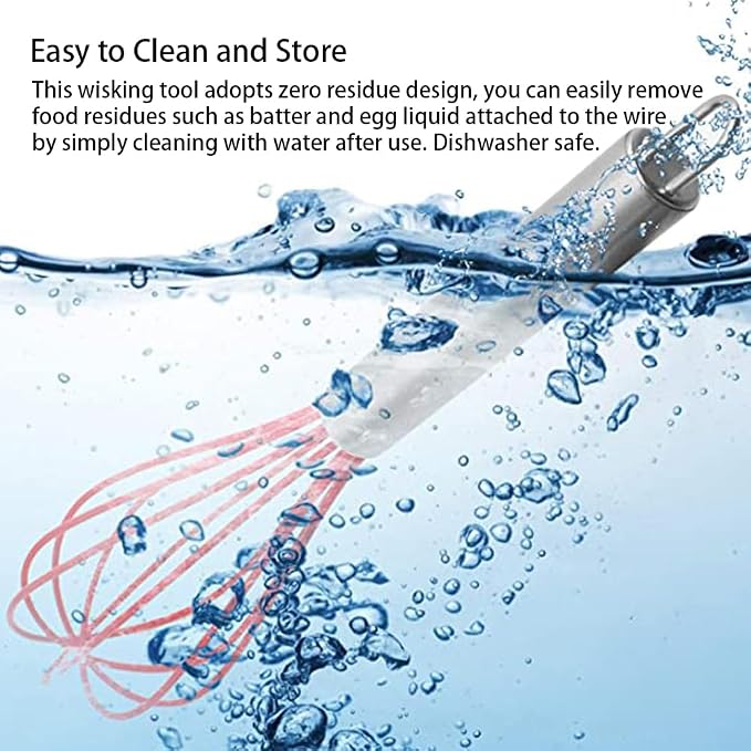 Silicone Whisk set of 3, 8+10+12in Kitchen Balloon Wire Whisks, Hand Egg Mixer - Image 6