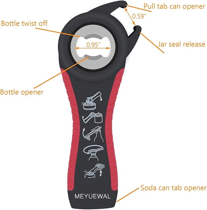Jar Opener, 5 in 1 Multi Function Can Opener Bottle Opener Kit - Image 5