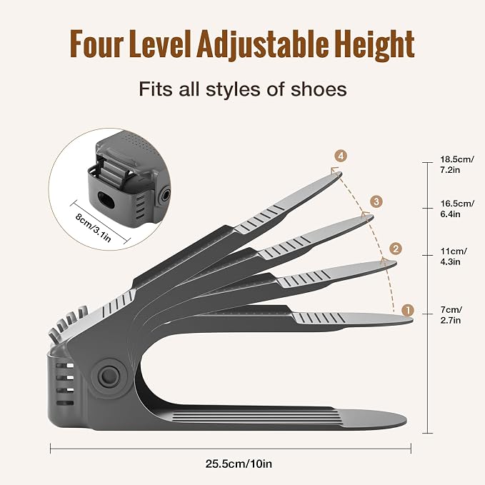 Neprock Shoe Slots Organizer for Closet, Shoe Storage Organizer Shoe Slots - Image 2