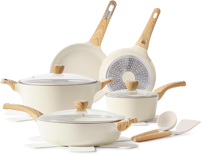 SENSARTE Ceramic Cookware Sets, Pots and Pans Set Non stick, 14 Piece Induction by SENSARTE