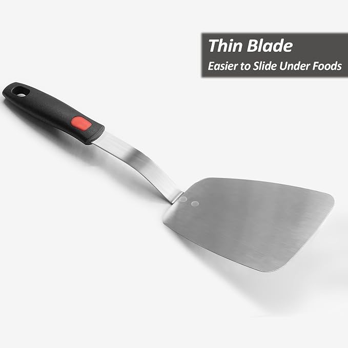 Stainless Steel Flexible Spatula Solid Turner, XiaoZu Thin Metal Spatula - Image 2
