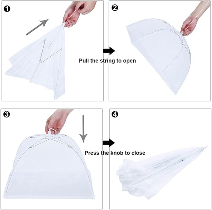 6 Pack Colored Mesh Food Cover Tents by Winknowl, Reusable and Collapsible - Image 3