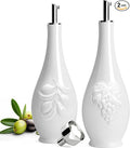 HOMBENE Porcelain Oil and Vinegar Dispenser Set, 16 oz Olive Oil Dispenser by HOMBENE