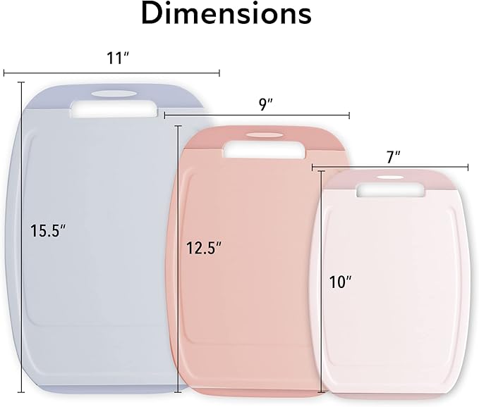 Neoflam Microban Protection Cutting Board 3 Piece Set, Stain & Odor/BPA Free - Image 6