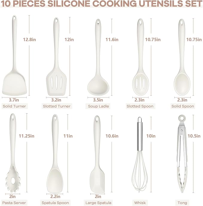 TeamFar Kitchen Cooking Utensils, 446°F Heat Resistant Kitchen Gadgets Tools - Image 2