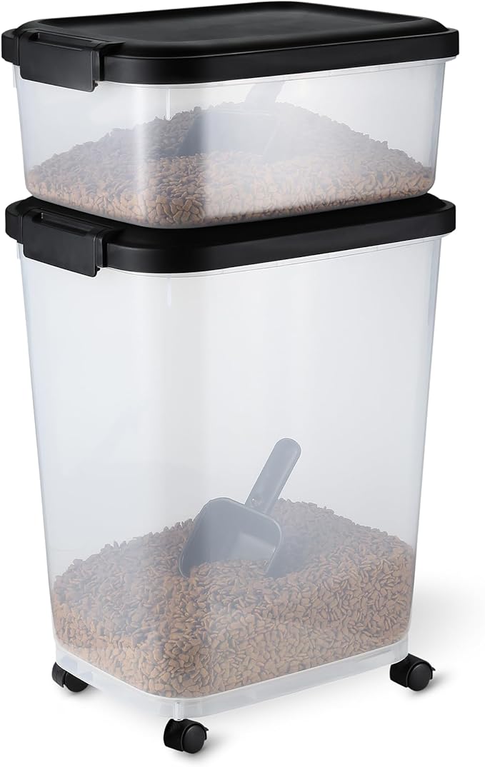 Amazon Basics Pet Food Storage Container Set, 30lbs and 10lbs by AmazonBasics