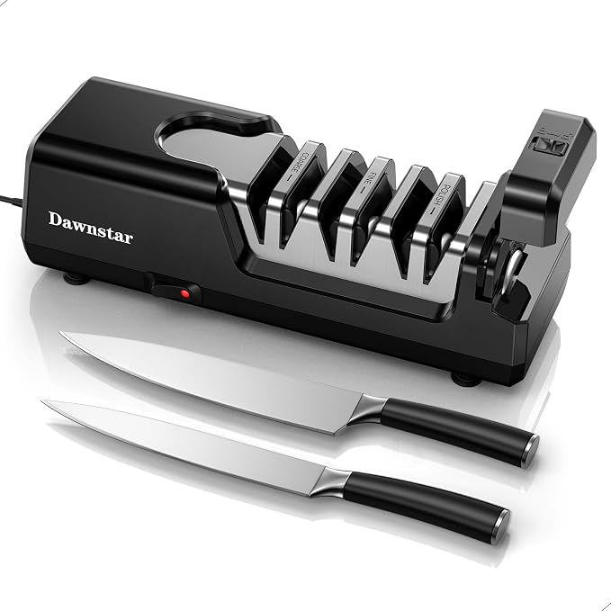 Electric Knife Sharpener, Precise 20° Diamond Knife Sharpener by DAWNSTARLIFE