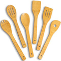IOOLEEM Bamboo Wooden Spoons for Cooking 6 Pcs 12 Inch, Non-Stick Wooden by IOOLEEM
