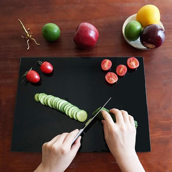 VASUHOME Glass Cutting Board, 16 * 12 inch Set of 1 Tempered Glass Cutting Board - Image 3