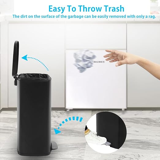 BestMassage 13 Gallon Stainless Steel Trash Can - Image 2