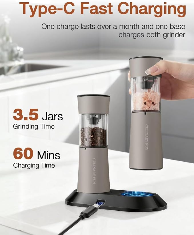 Electric Salt and Pepper Grinder Set - Image 6