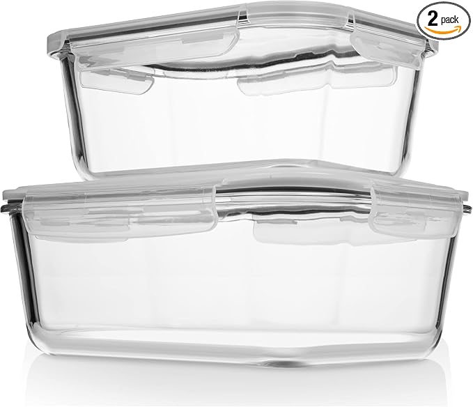 Razab 4 Pc Airtight Large Glass Food Storage Containers by RazabHomeGoods