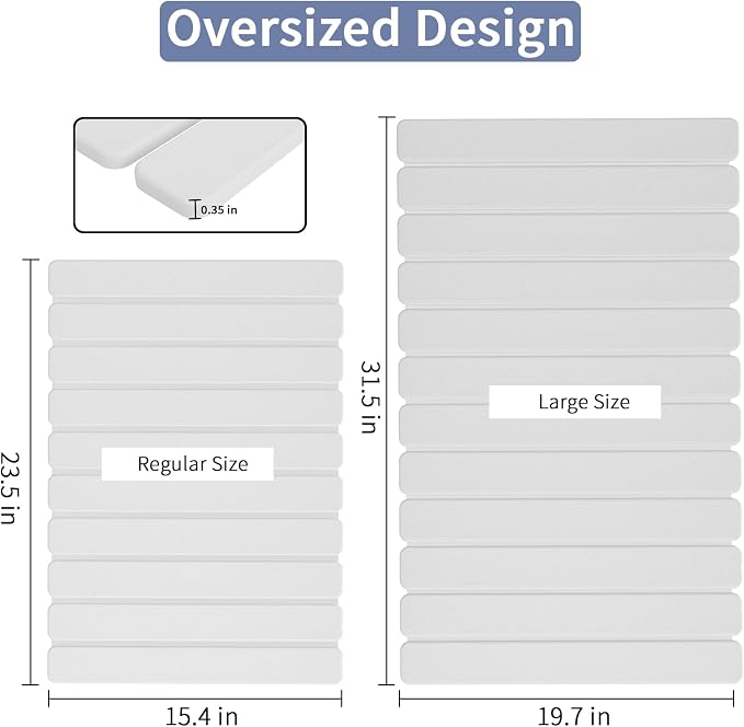 Large Stone Bath Mat 31.5 x 19.7in, Quick Dry Diatomaceous Earth Mats - Image 2