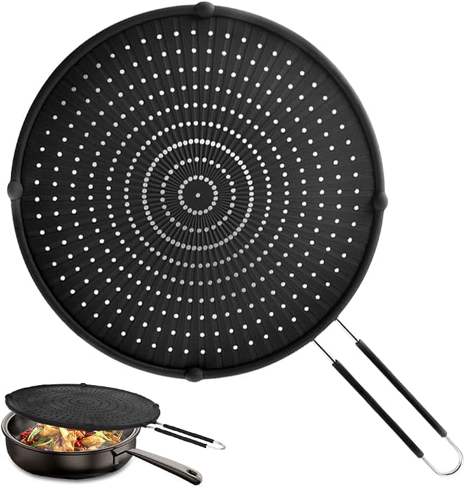 Splatter Screen for Frying Pan, Grease Splatter Guard, Heat-Resistant Splatter by Apidgrowth