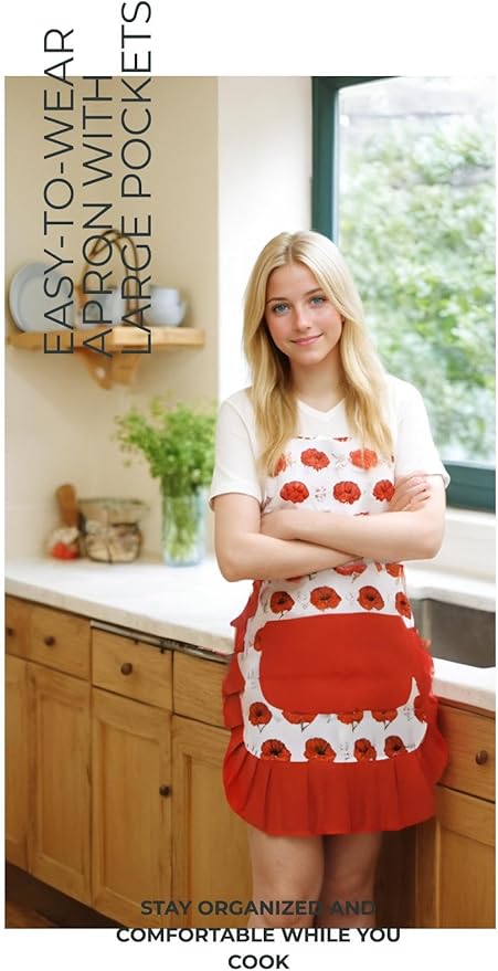 Vintage Floral Apron for Women - Image 3