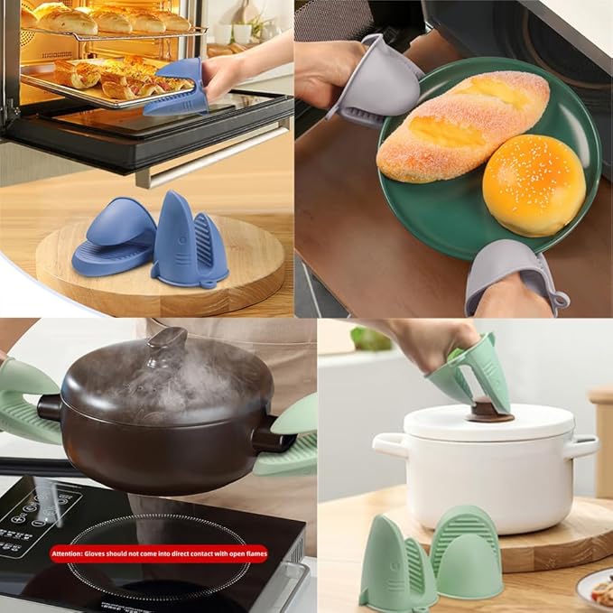 Silicone Oven Mitts Heat Resistant, Silicone Potholders - Image 4