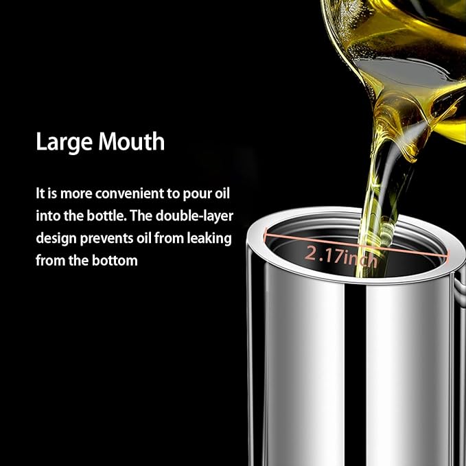 Sumerflos Olive Oil Dispenser Bottle Stainless Steel, 700ml/24oz Drip-Free - Image 4