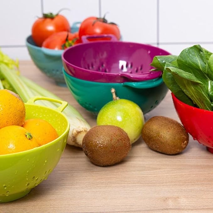 Heavy Duty 6 Inch Food Colander, Large Capacity Vegetable Strainer - Image 5