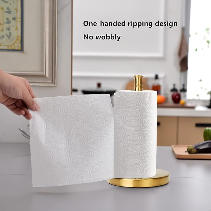 Paper Towel Holder, Stainless Steel Heavy Base, Paper Towel Holder Countertop - Image 3