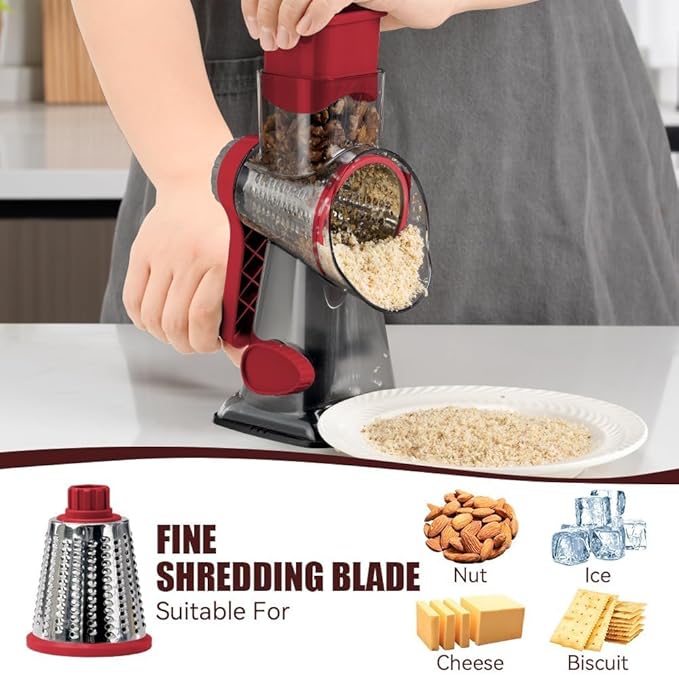 KEOUKE Rotary Cheese Grater Hand Crank Transparent - Image 3