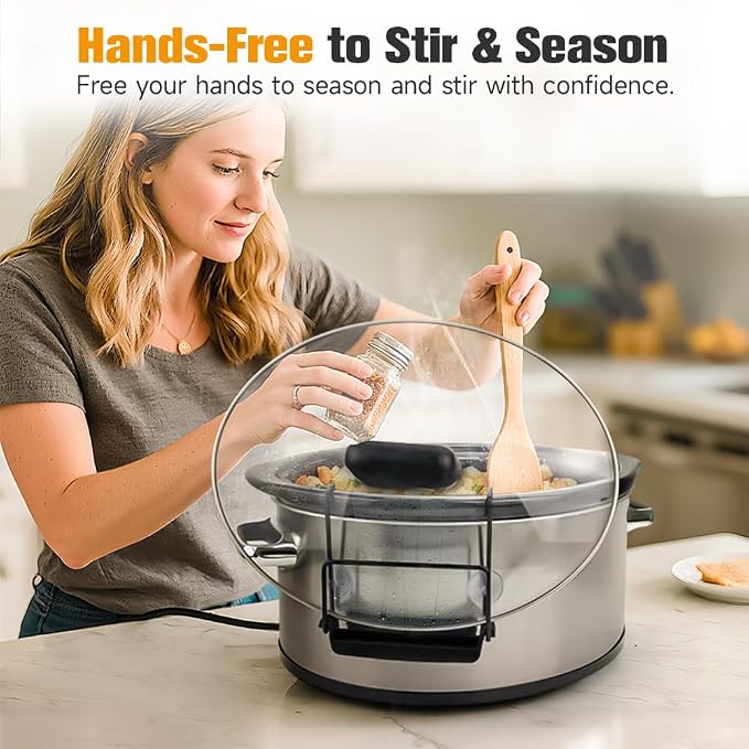 SOPHICO Slow Cooker Lid Holder for Cooking, Hand Free Pot Lid Organizer - Image 2