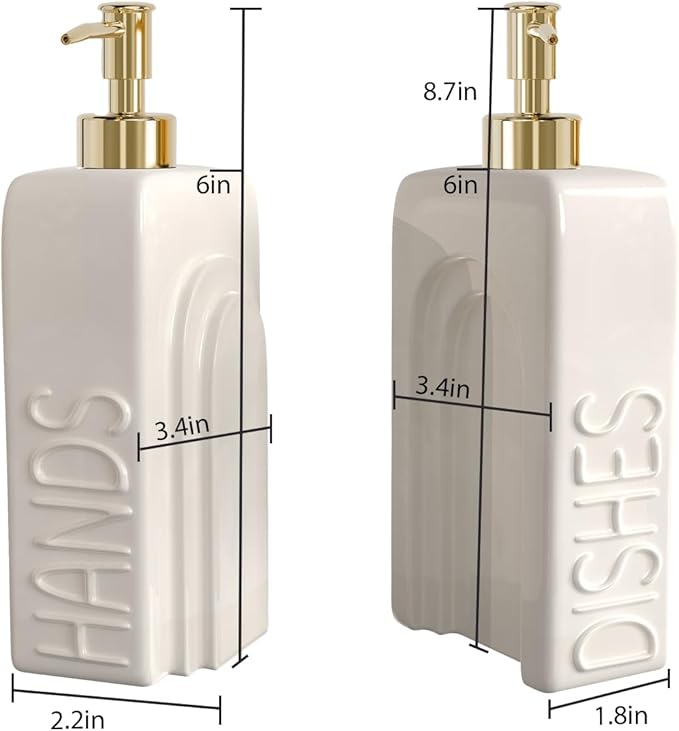 Soap Dispenser Set with Gold Stainless Steel Pump and a Funnel, 2 Pack Modern - Image 5