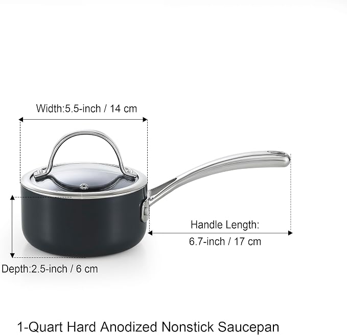 Cooks Standard 1-Quart Saucepan Hard Anodized Nonstick - Image 2