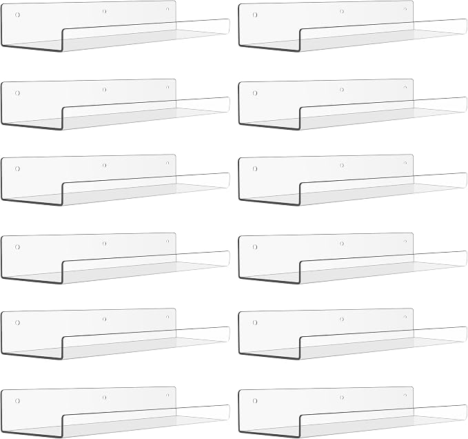 upsimples 12 Pack Acrylic Shelves Wall Organizer and Storage, Toy Cars by upsimples