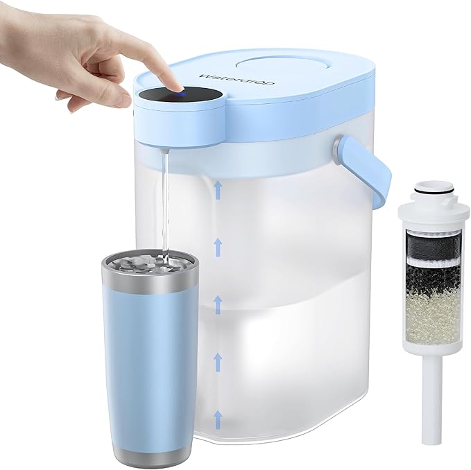 Waterdrop ED06B Electric Water Filter Pitcher, FreshTaste Rechargeable Dispenser by Waterdrop