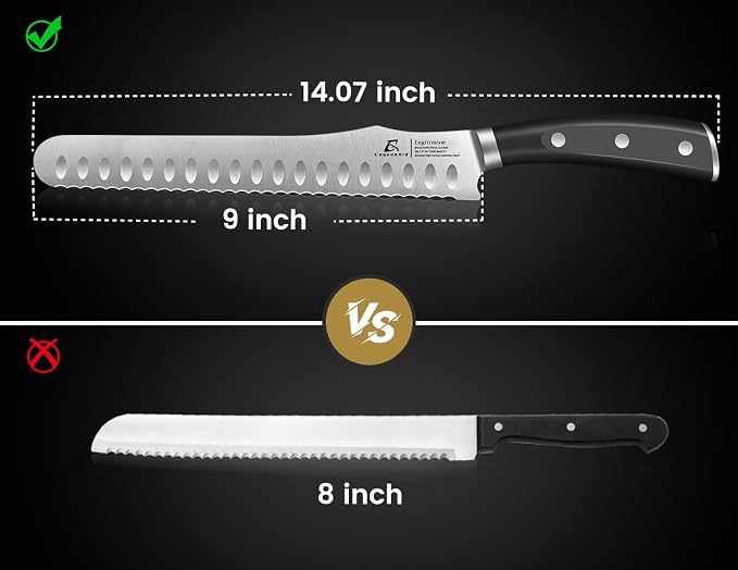 CoquusAid Bread Knife for Homemade Bread, 9 Inch Multifunction Serrated Knife - Image 7