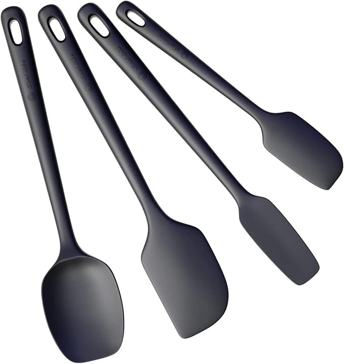 ChefAide 4 Pieces Silicone Spatula Set, Food Grade Rubber Spatula, Upgrade by ChefAide
