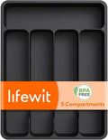 Lifewit Silverware Drawer Organizer Tray, Plastic Cutlery Storage by Lifewit