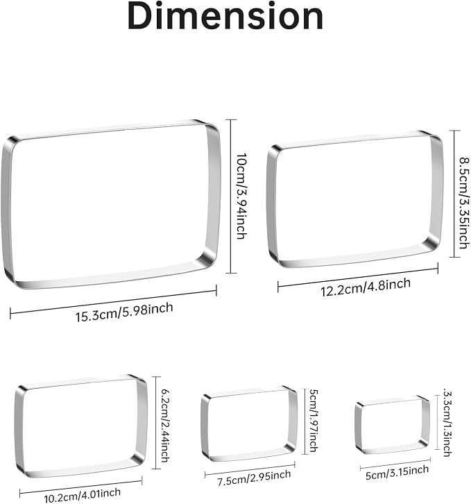 Rectangle Round Corner Cookie Cutters Egg Biscuit - Image 3
