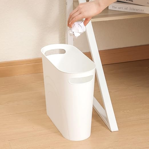 rejomiik Small Trash Can, 3.5 Gallon Slim Garbage Can Plastic Waste Basket - Image 6