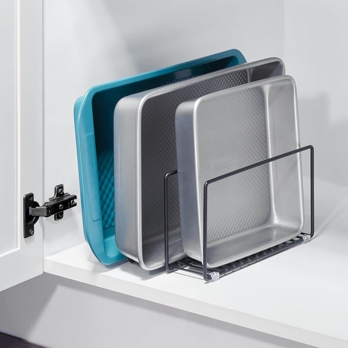 mDesign Metal Pan Organizer for Kitchen Cabinet, Pantry Shelf - Image 5