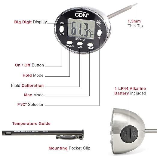 CDN Waterproof Digital Thermometer Long 4.75" Stem, NSF Certified, Brewing - Image 5