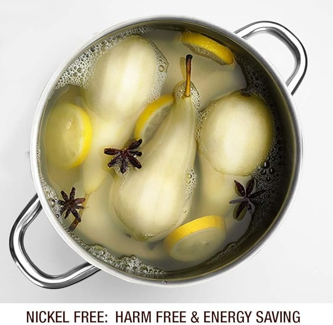 HOMICHEF Stock Pot 6 Quart Nickel Free Stainless Steel - 6 Qt Soup Pot - Small - Image 3