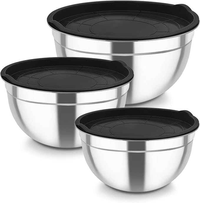 TeamFar Mixing Bowls, Stainless Steel Nesting Salad Bowls by TeamFar