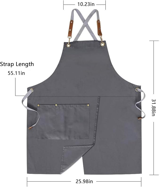 KITCHIEF Pottery Apron Split Leg, Cross Back Chef Apron - Image 5