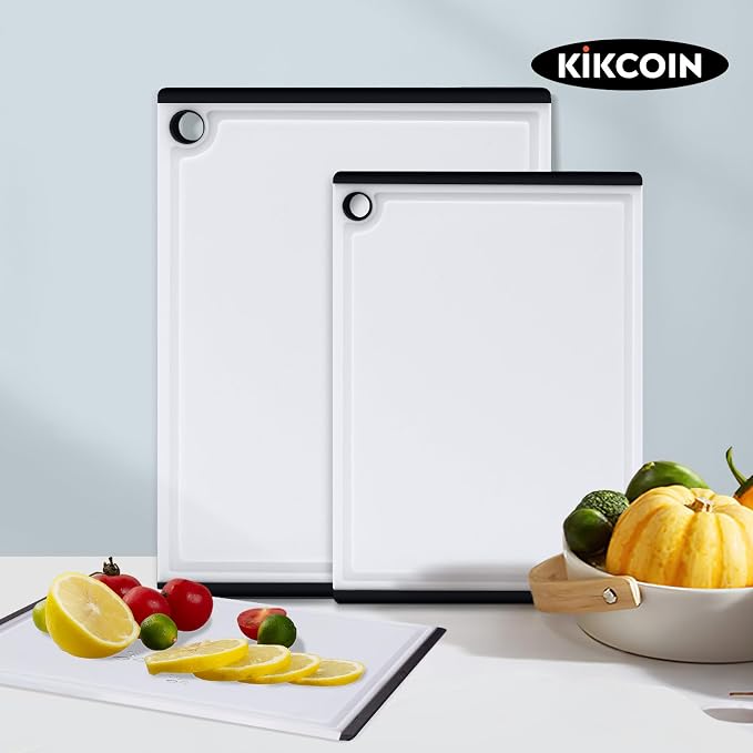Kikcoin Plastic Cutting Boards for Kitchen, 3-Piece Large Cutting Board Set - Image 7